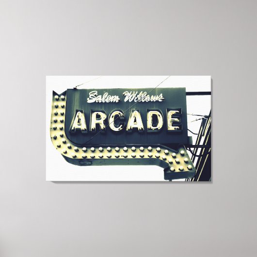 Salem Willows Arcade Neon Sign Canvas Print (Voorkant)