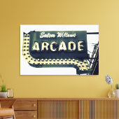 Salem Willows Arcade Neon Sign Canvas Print (Insitu (Woonkamer))