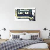 Salem Willows Arcade Neon Sign Canvas Print (Insitu (Slaapkamer))
