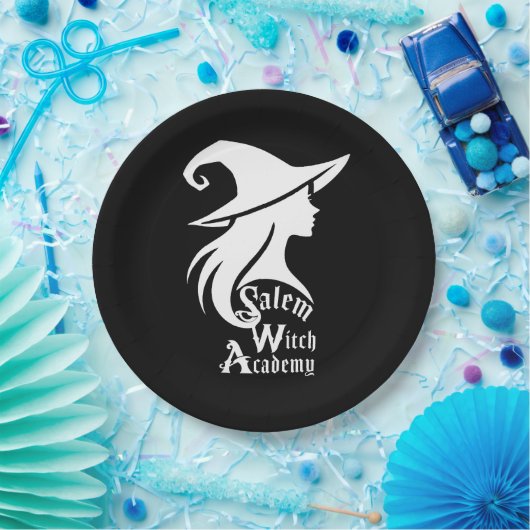 Salem Witch Academy Wiccan Witches Halloween Party Papieren Bordje (Feest)