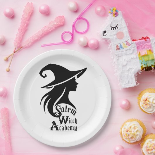 Salem Witch Academy Wiccan Witches Halloween Party Papieren Bordje (Feest)