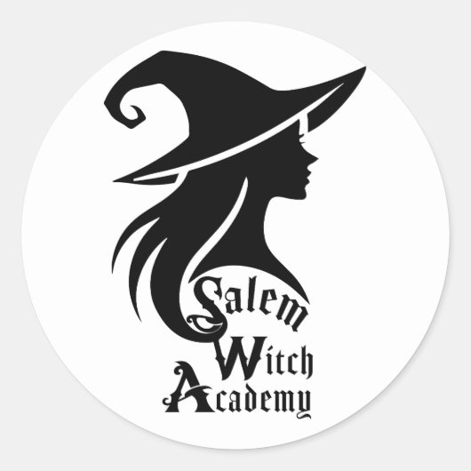 Salem Witch Academy Wiccan Witches Halloween Party Ronde Sticker (Voorkant)