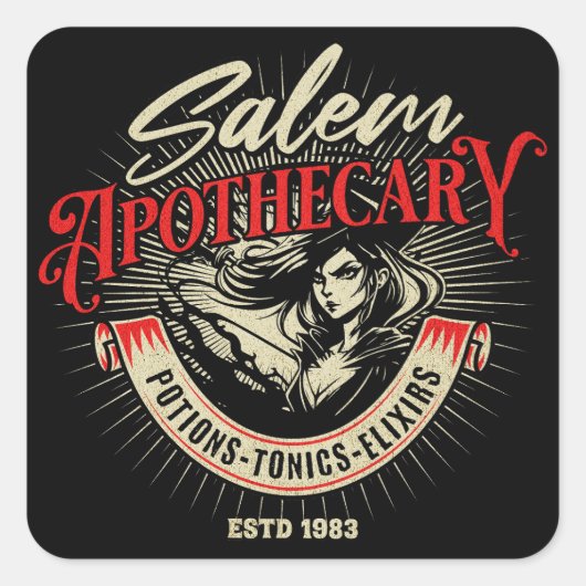 Salem Witch Apothecary Vierkante Sticker (Voorkant)