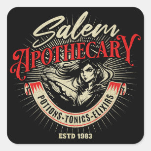Salem Witch  Apothecary Vierkante Sticker