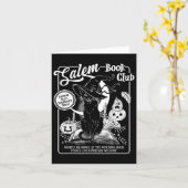 Salem Witch Book Club Bookish Retro Halloween Zwar Kaart (Gele Bloem)