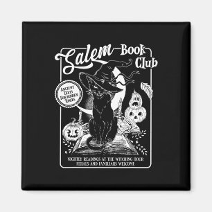 Salem Witch Book Club Bookish Retro Halloween Zwar Magneet