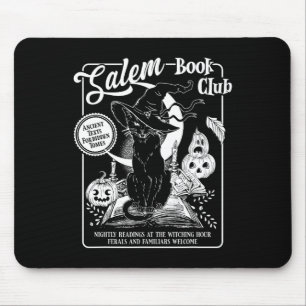 Salem Witch Book Club Bookish Retro Halloween Zwar Muismat