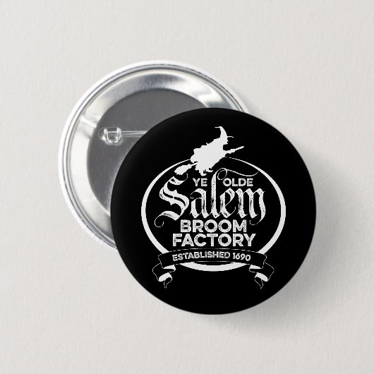 Salem Witch Broom Factory – Grappige  gotiek Ronde Button 5,7 Cm (Voorkant /achterkant)