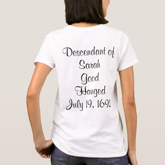 Salem Witch Descendants Bridget Bishop T-Shirt (Achterkant)