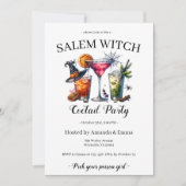 Salem Witch Enge Cocktail Party Halloween Kaart (Voorkant)