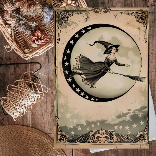 Salem Witch Floating Decoupage Tissuepapier