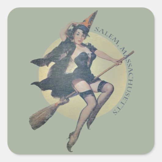 Salem Witch Vierkante Sticker (Voorkant)
