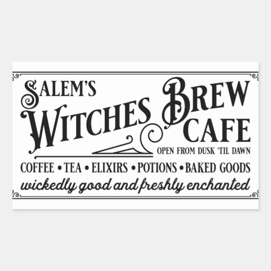Salem Witch's Brew Café Rechthoekige Sticker (Voorkant)