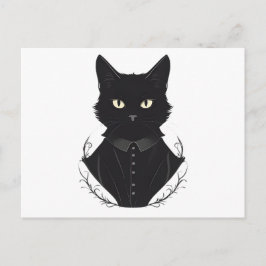 Salem's Betoverde Zwarte Kat Uitnodiging Briefkaart