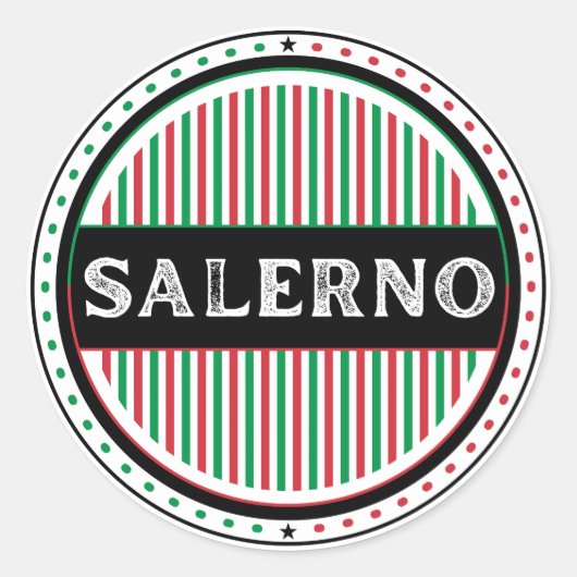 Salerno City Pride Emblem – Italian Identity Ronde Sticker (Voorkant)