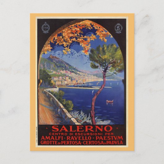 Salerno Italië —  zomervakantie Briefkaart (Voorkant)
