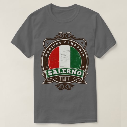 Salerno Retro Italiaanse regio design T-shirt (Design voorkant)