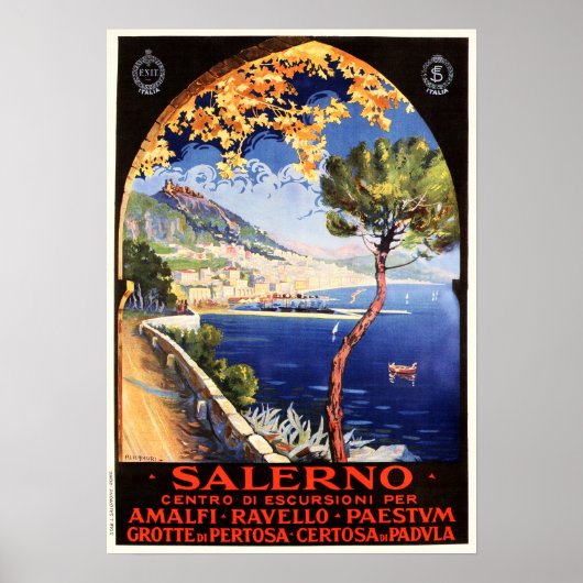 SALERNO Seaside Port City  Italië Reis Poster (Voorkant)