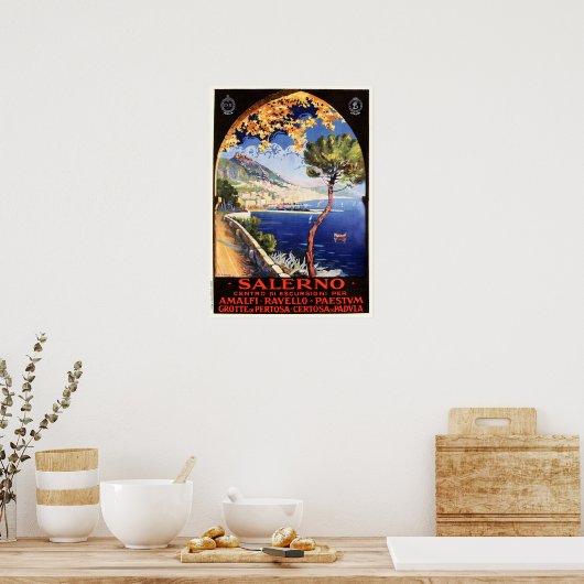 SALERNO Seaside Port City  Italië Reis Poster (Keuken)