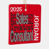 Sales Consultant Extraordinaire CUSTOM Keramisch Ornament (Rechts)