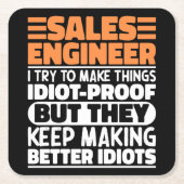 Sales Engineer Ik probeer dingen grappig te zeggen Kartonnen Onderzetters (Voorkant)