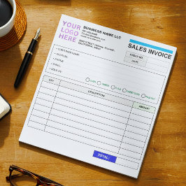 Sales Invoice Booklet (Name & Logo) Personalized  Notitieblok