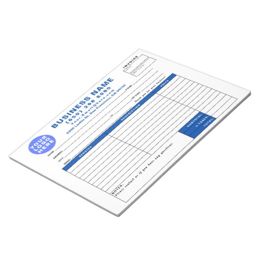 Sales Invoice Form Custom Printed with Your Info Notitieblok (Schuin)