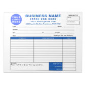Sales Invoice Form Custom Printed with Your Info Notitieblok (Voorkant)