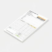 Sales Invoice Receipt Pad | Business Order Form Post-it® Notes (Schuin)