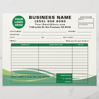Sales Receipt Quotation Invoice Service Form Briefhoofd