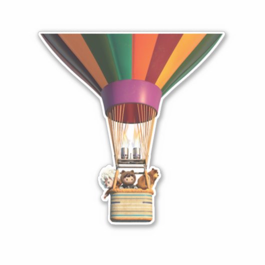 Salesforce Hot Air Ballon - 3D - Sticker (Voorkant)