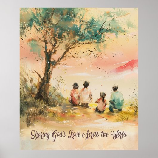 Salesiaanse Missies Aquarel Kunst Poster (Voorkant)