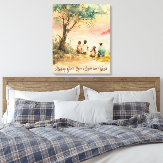Salesian Missions Aquarel Kunst Canvas Afdruk (Insitu (Slaapkamer))