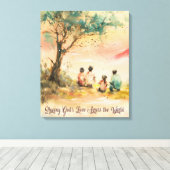 Salesian Missions Aquarel Kunst Canvas Afdruk (Insitu (Houten vloer))