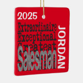 Salesman Extraordinaire CUSTOM Keramisch Ornament (Rechts)