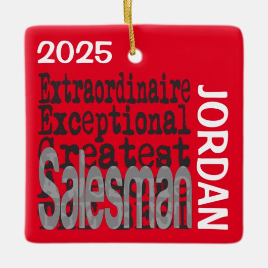 Salesman Extraordinaire CUSTOM Keramisch Ornament (Voorkant)