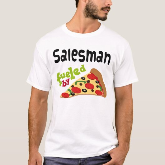 Salesman (Funny) Pizza T Shirt (Voorkant)