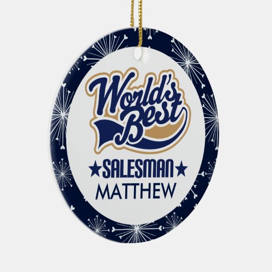 Salesman persoonlijke kerstversiering keramisch ornament (Rechts)