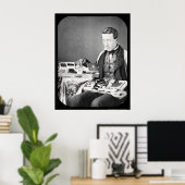 Salesman toont zijn vrijetijdsbesteding 1852 poster (Thuiskantoor)