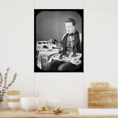 Salesman toont zijn vrijetijdsbesteding 1852 poster (Keuken)