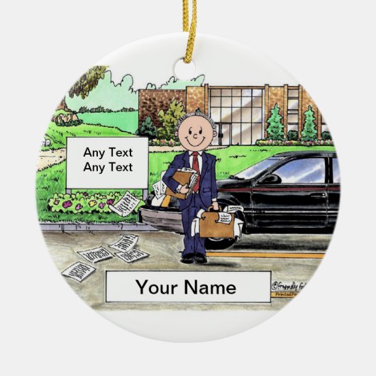 Salesperson - Mannelijk Keramisch Ornament (Voorkant)