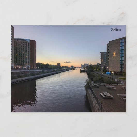 Salford Quays bij Dusk Briefkaart (Voorkant)
