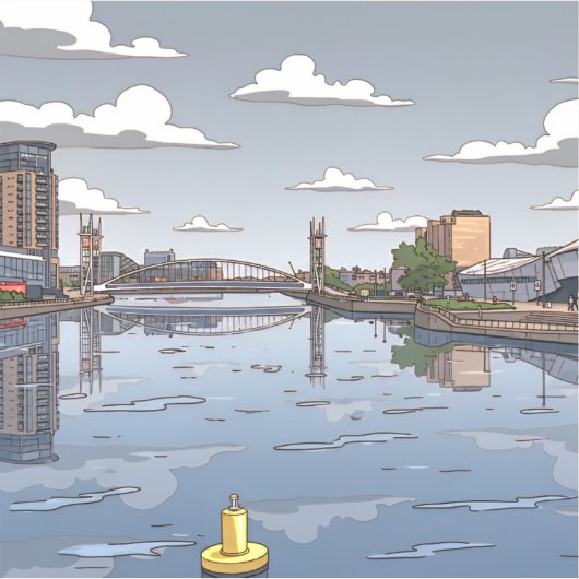 Salford Quays uitzicht sticker (Voorkant)