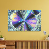 Salicylzuurkristallen bekeken in gepolariseerd lic canvas afdruk (Insitu (Woonkamer))