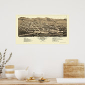 Salida, CO Panoramic Map - 1882 Poster (Keuken)