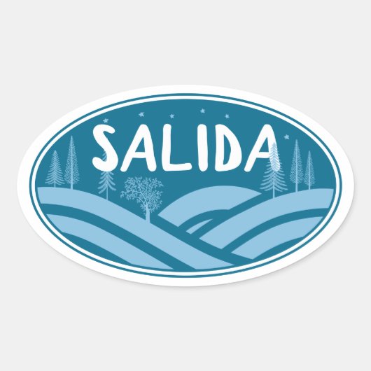 Salida Colorado buitenshuis Ovale Sticker (Voorkant)