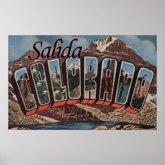 Salida, Colorado - grote letterscènes Poster (Voorkant)