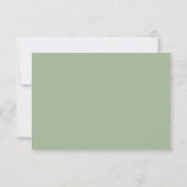 Salie Achter Elegante Kalligrafie Bruiloft RSVP Kaartje (Achterkant)