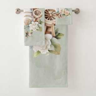 Salie Bloemen Train Boy Baby shower Custom Gift Bad Handdoek