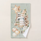 Salie Bloemen Train Boy Baby shower Custom Gift Bad Handdoek (Handdoek)